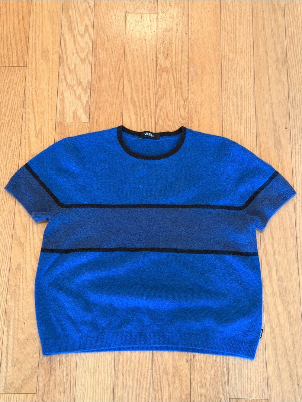 Vans Blue Short-Sleeve Crewneck Sweater with Black Trim